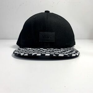 Vintage Vans Off The Wall Snapback Trucker Hat Otto Checkered Black White Logo